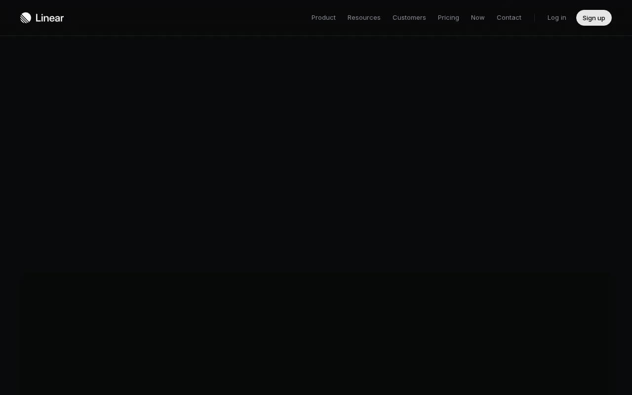 Linear landing page snapshot - August 2026