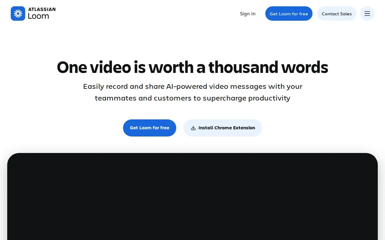 Loom landing page snapshot - August 2026