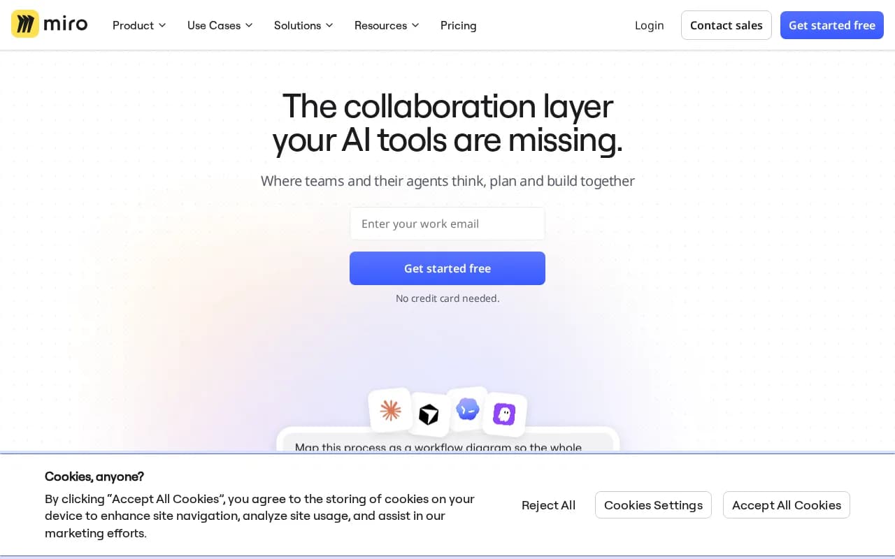Miro landing page snapshot - August 2026