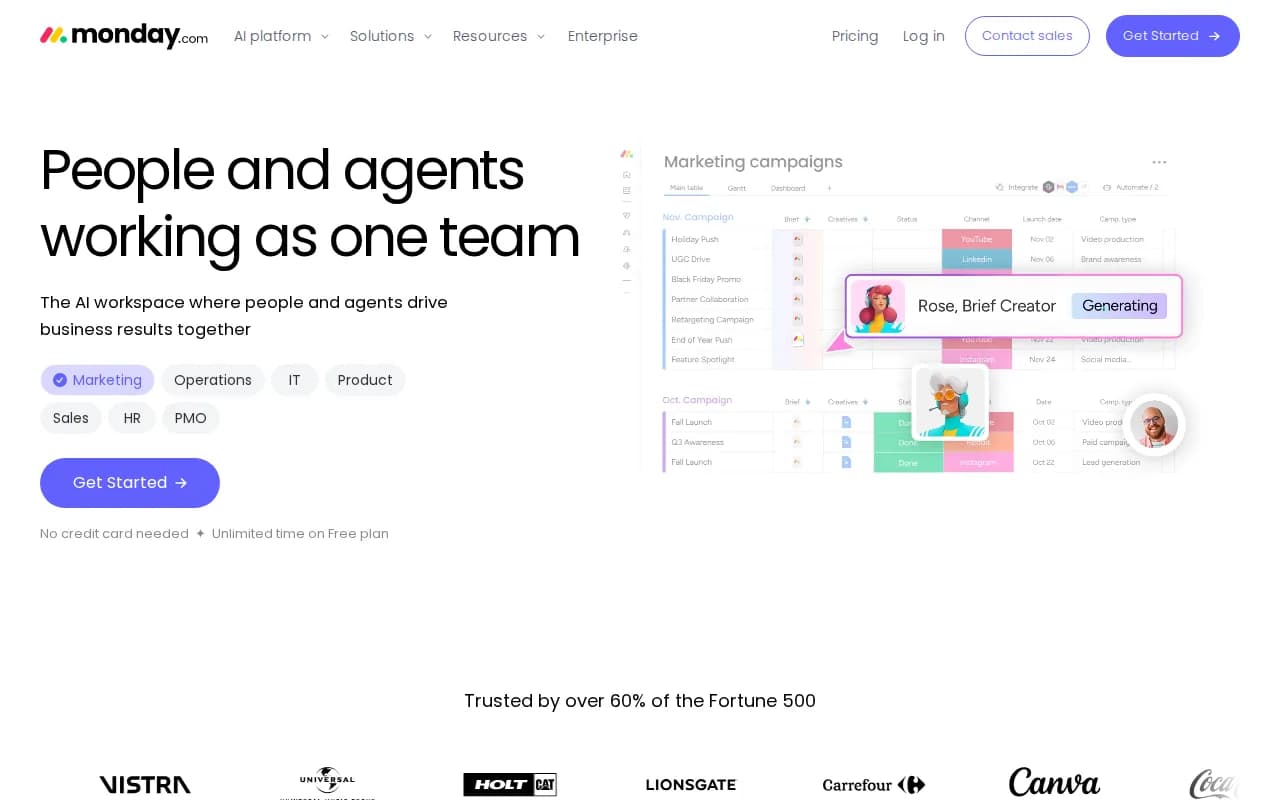 Monday.com landing page snapshot - August 5, 2026