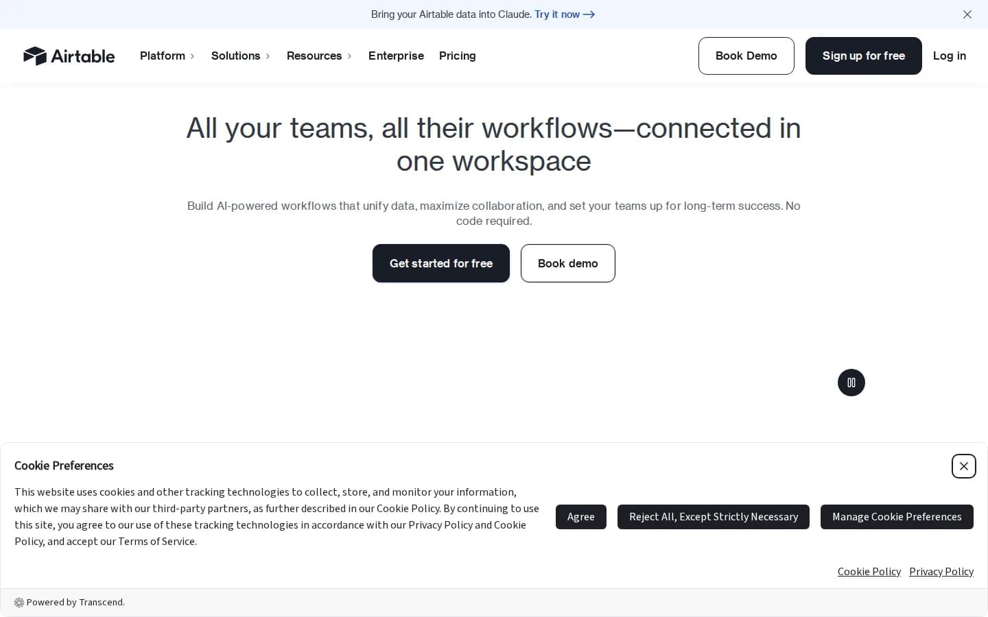 Airtable landing page snapshot - September 17, 2026