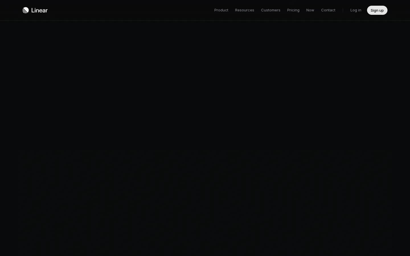Linear landing page snapshot - August 2026