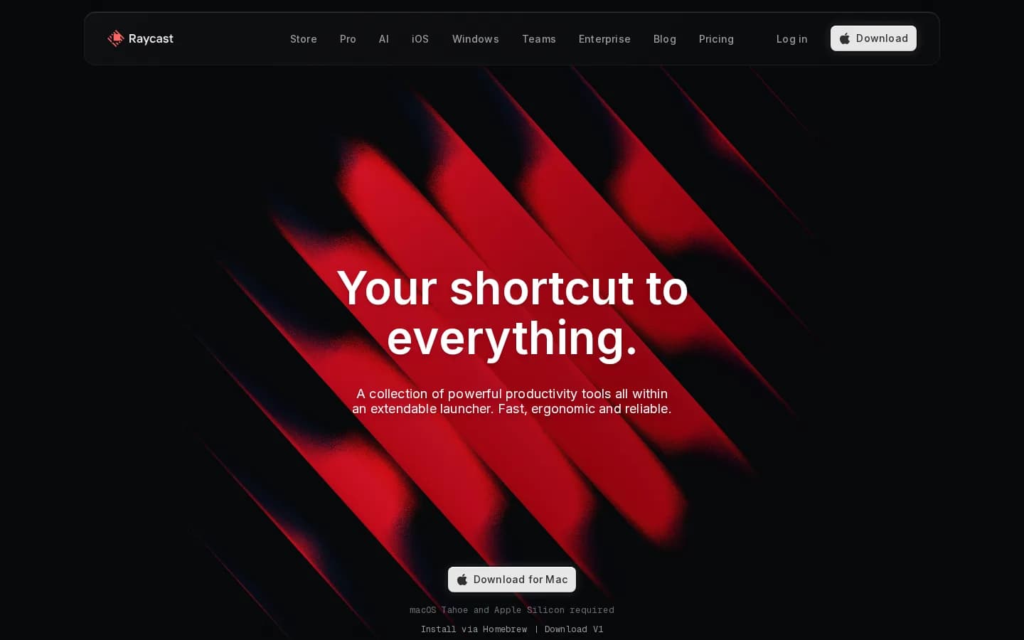 Raycast landing page snapshot - September 17, 2026