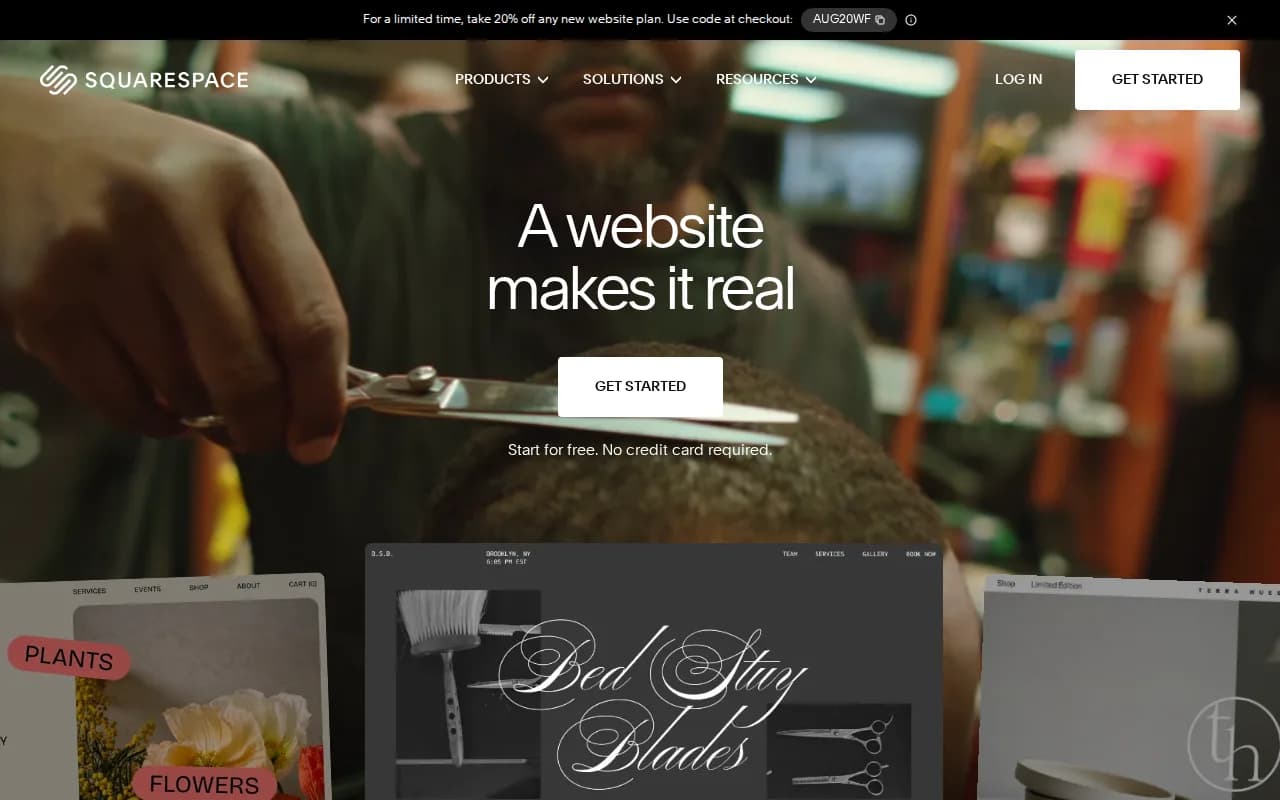 Squarespace landing page snapshot - August 5, 2026