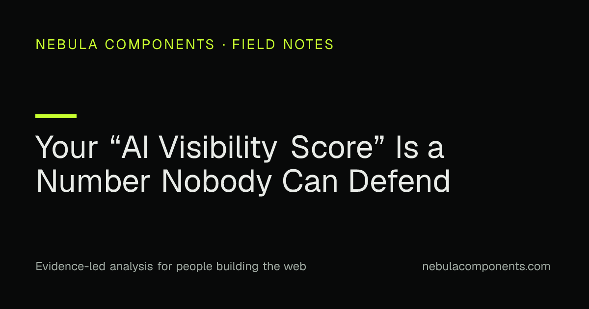 Your “AI Visibility Score” Is a Number Nobody Can Defend